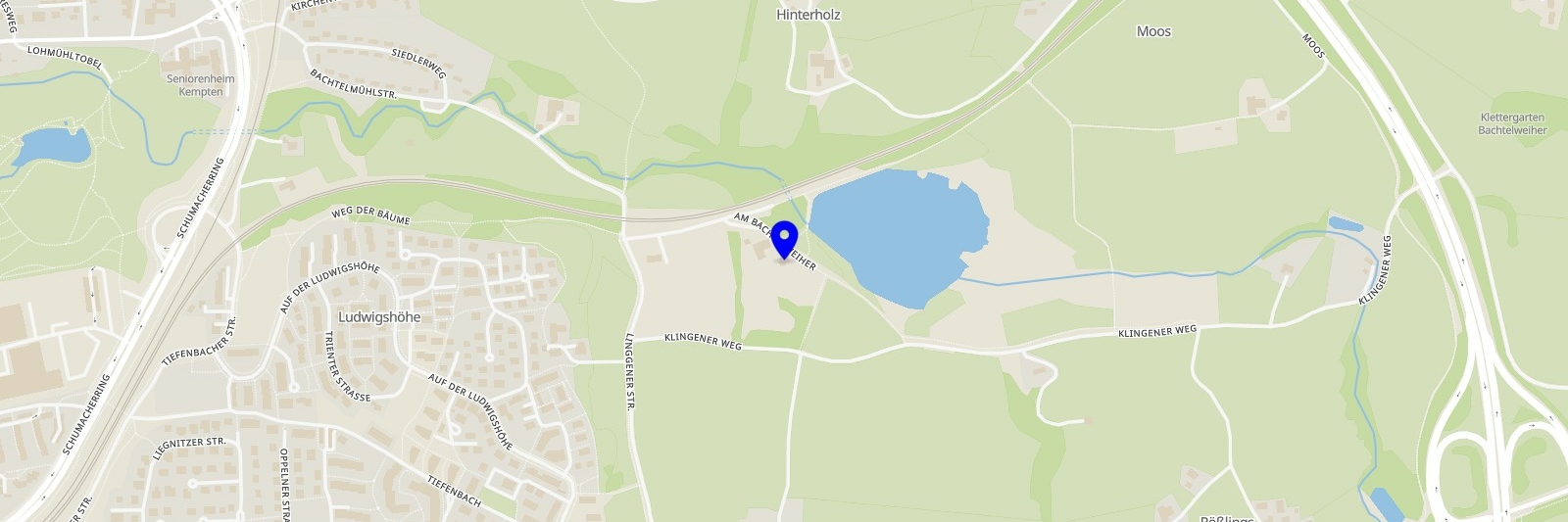 OpenStreetMap Bachtelweiher Garten Kempten